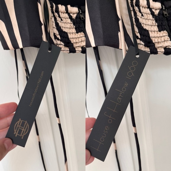 NWT House of Harlow 1960 Printed Tie-Strap Crop Top XS - Picture 11 of 11